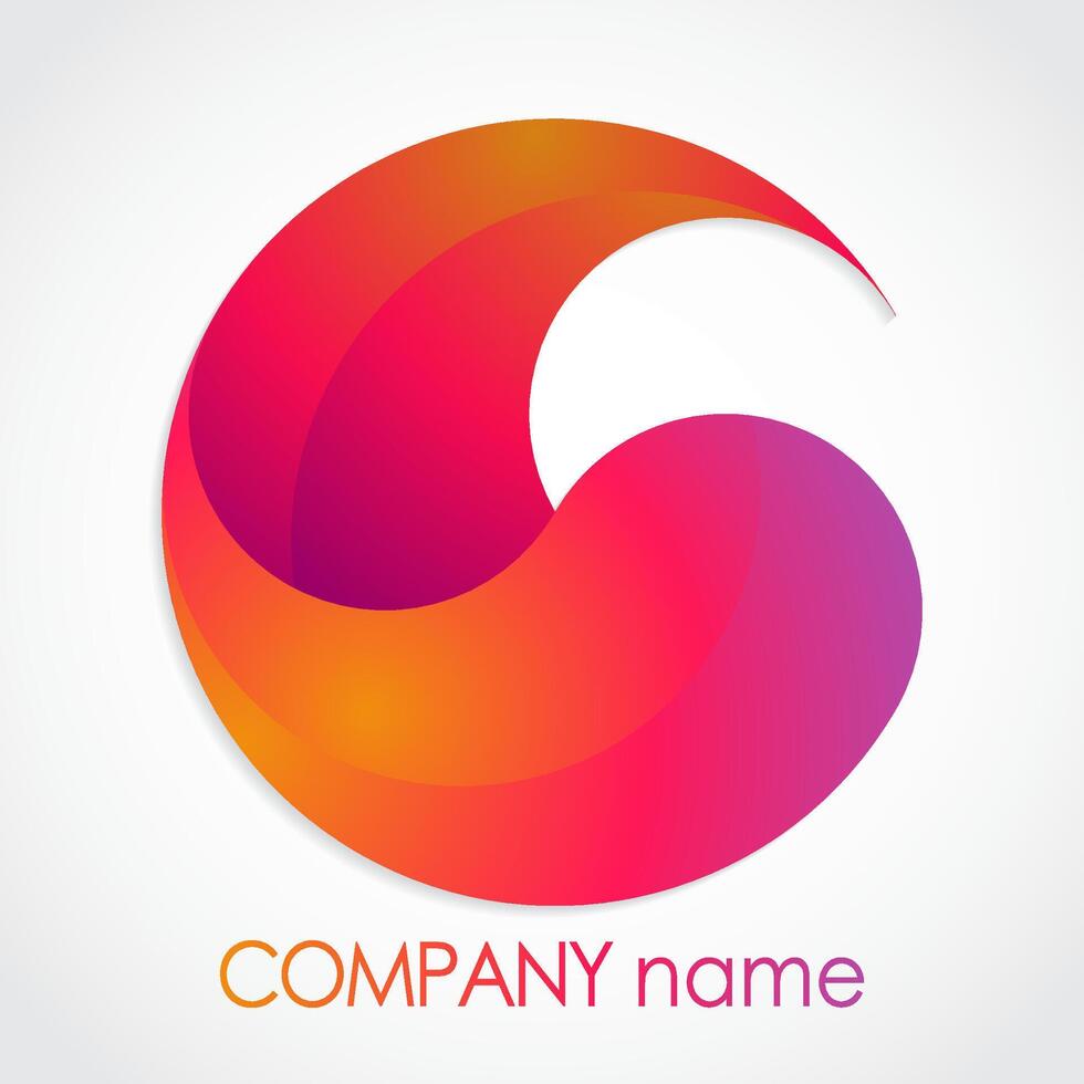 3d color circle elegant logo vector
