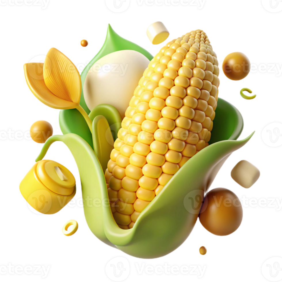 vibrant abstract Butter Yellow Corn Kernel Texture Harvest Bounty Isolated high quality png