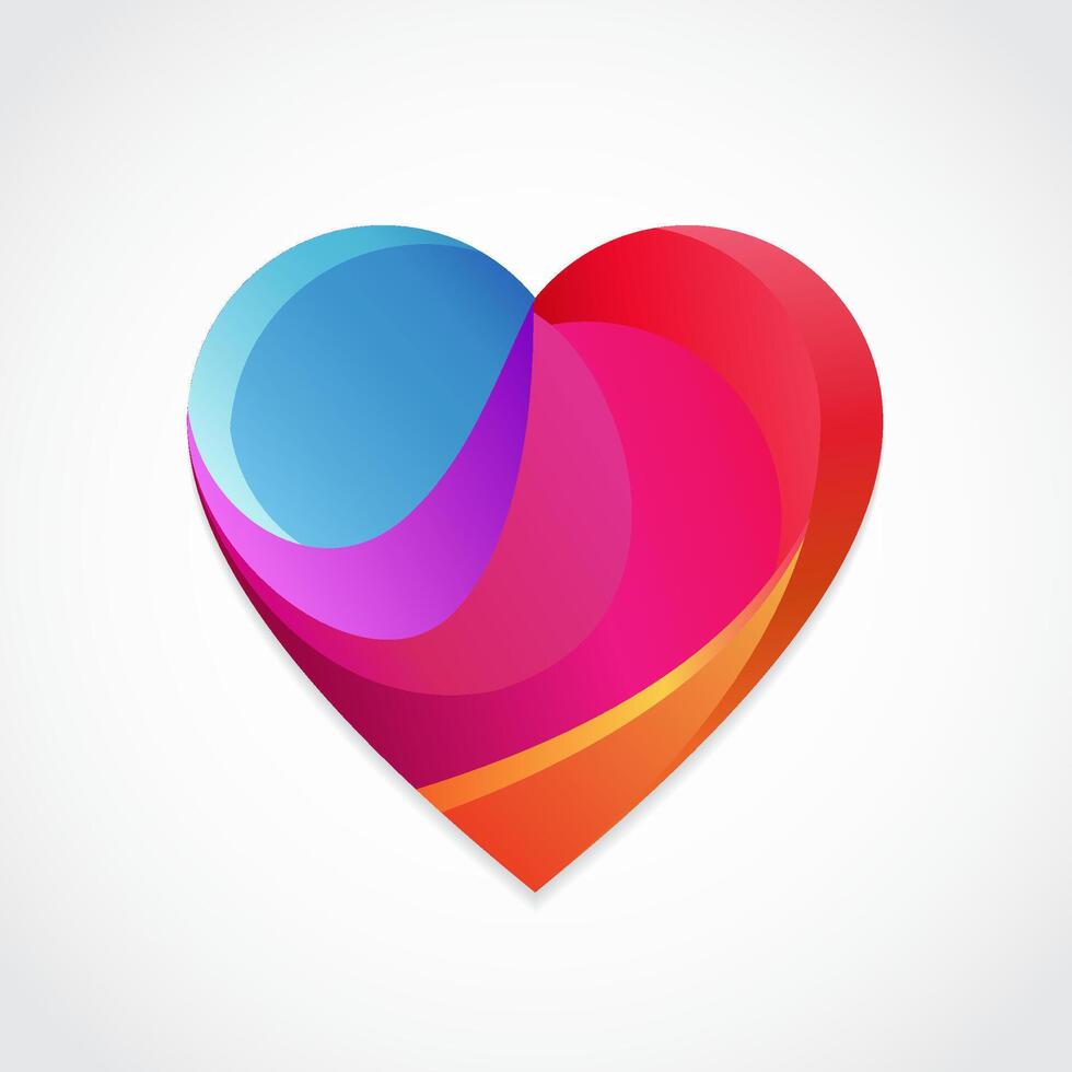 color heart shape modern logo design vector