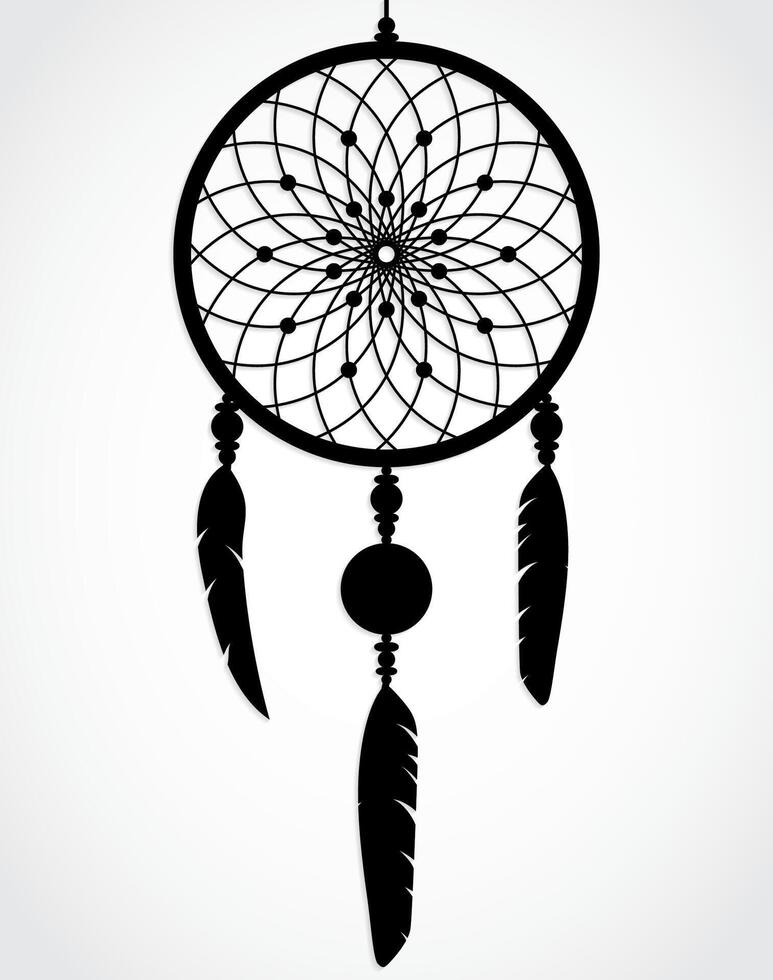 silhouette beautiful dreamcatcher vector