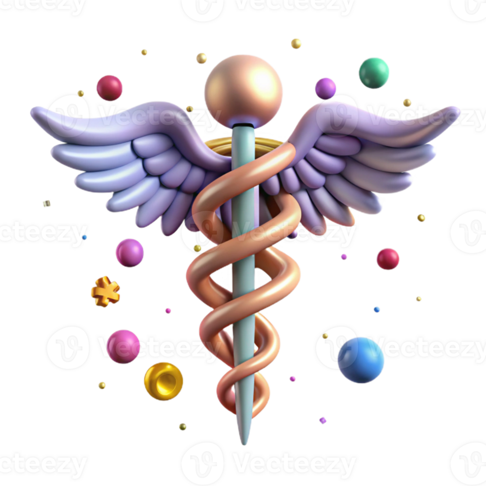 stunning minimalist Caduceus Medical Symbol Isolated for Healthcare Projects png
