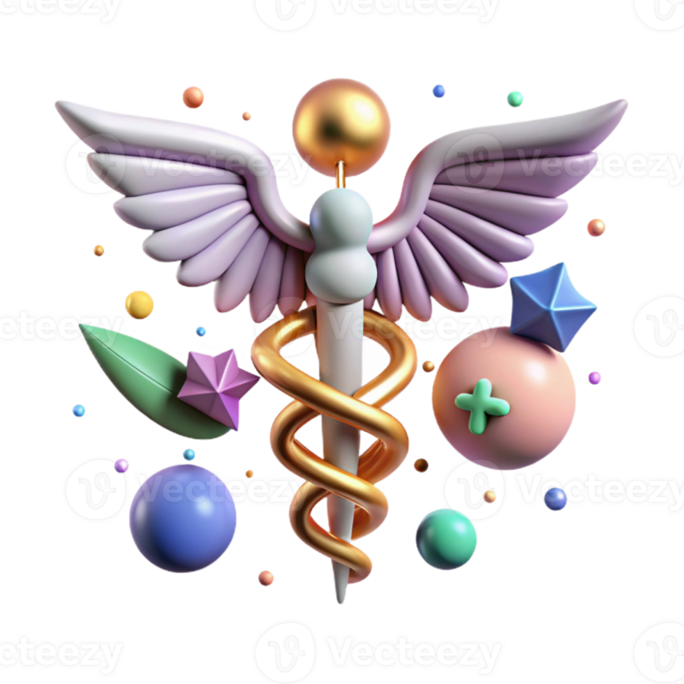 extraordinary vintage Caduceus Medical Symbol Isolated for Healthcare Projects authentic png