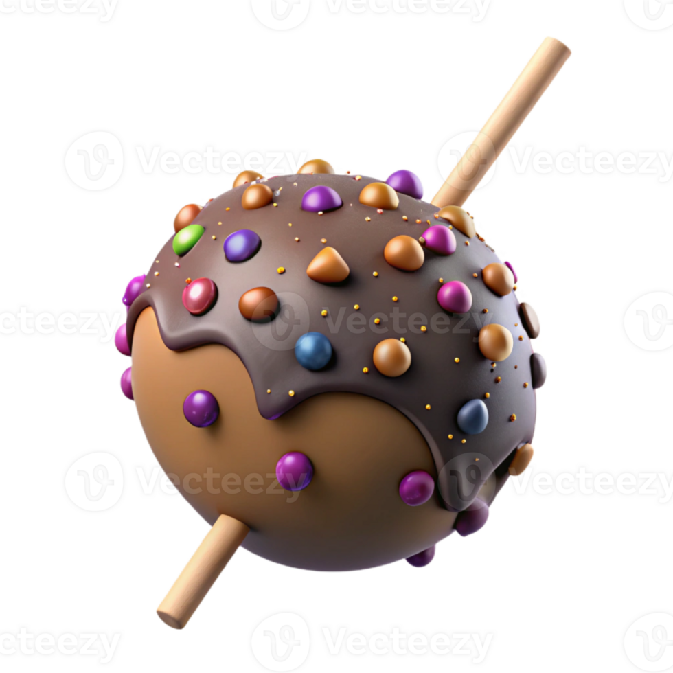 wonderful modern Cake Pop Chocolate Covered Sprinkles Isolated original png