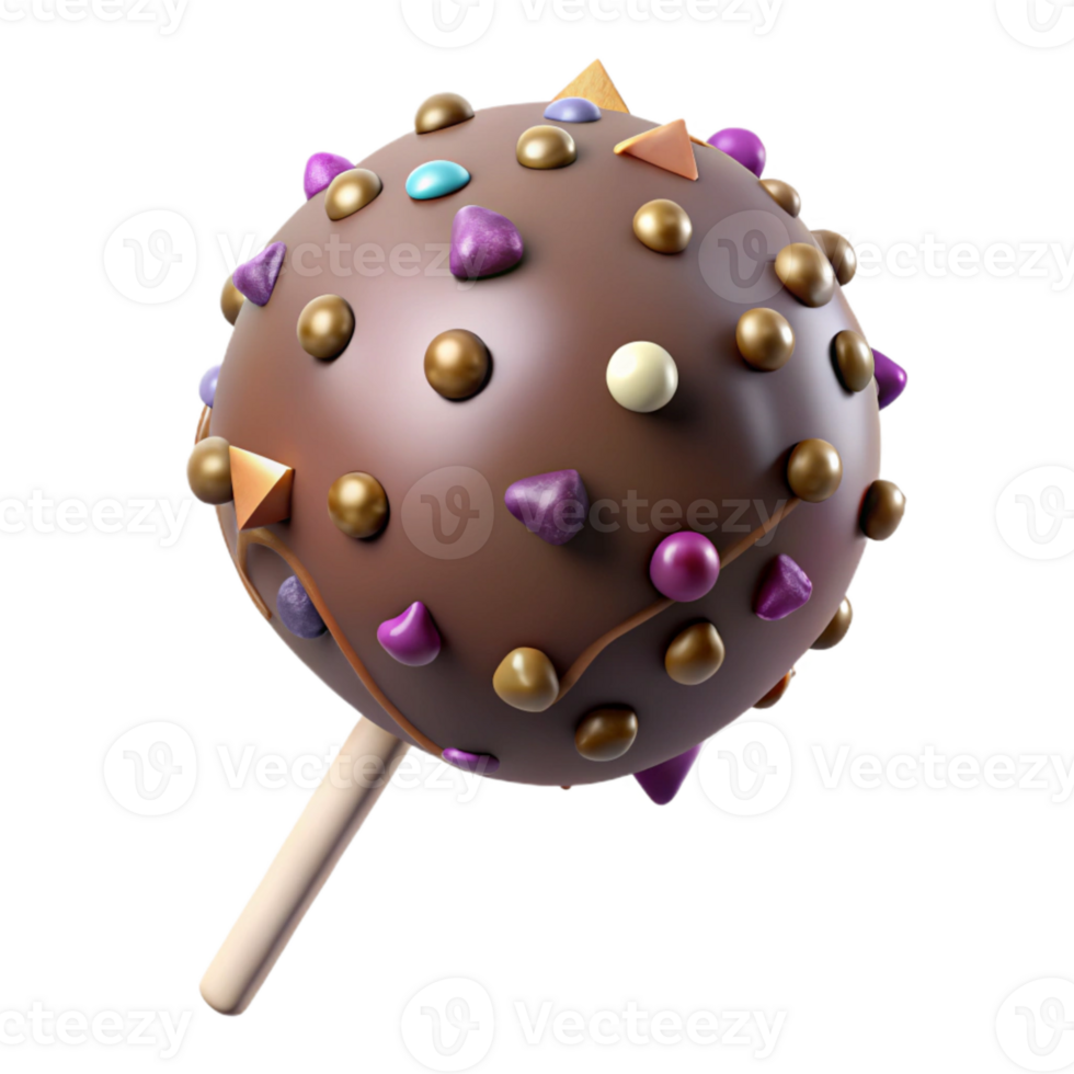 extraordinary artistic Cake Pop Chocolate Covered Sprinkles Isolated high quality png