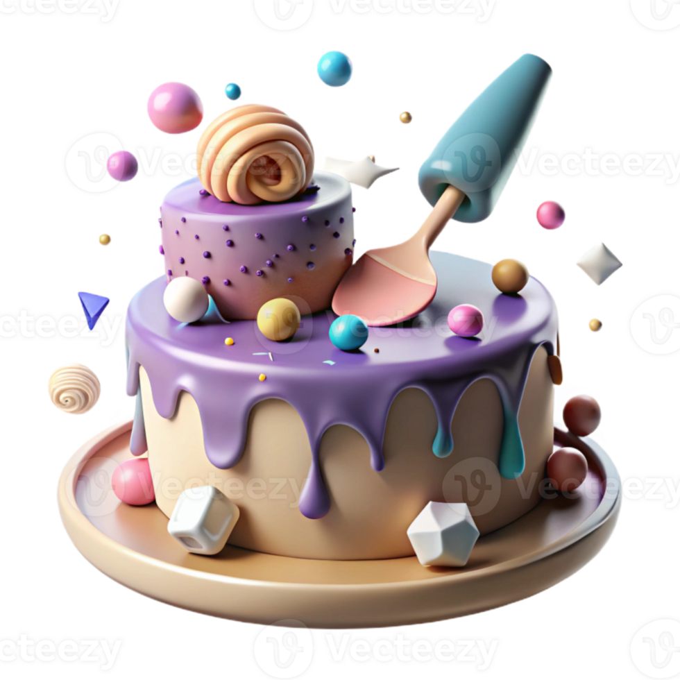 vibrant artistic Cake Icing Spatula Smoothing Frosting Baking Tool Transparent authentic png