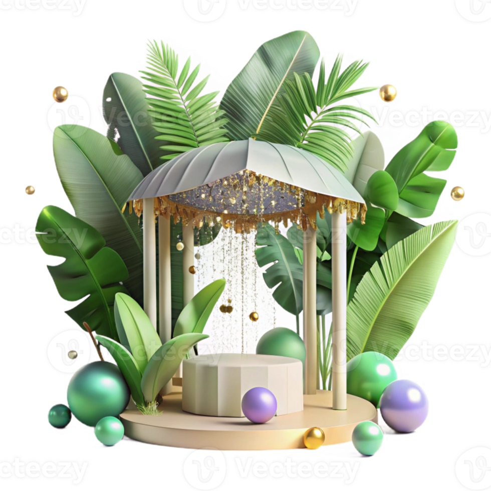 beautiful minimalist Canopy Leaves Tropical Greenery Isolated png