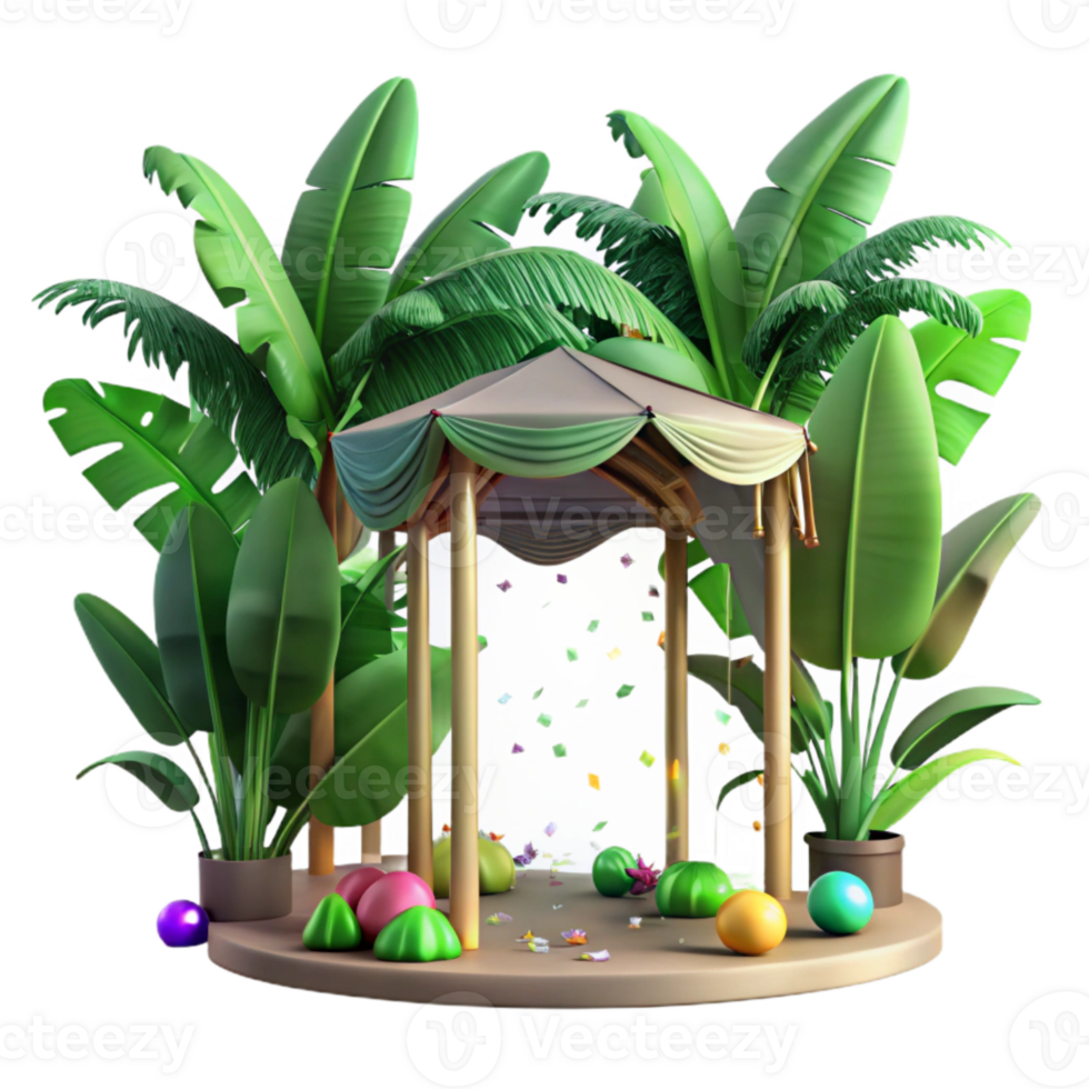 stunning traditional Canopy Leaves Tropical Greenery Isolated detailed png