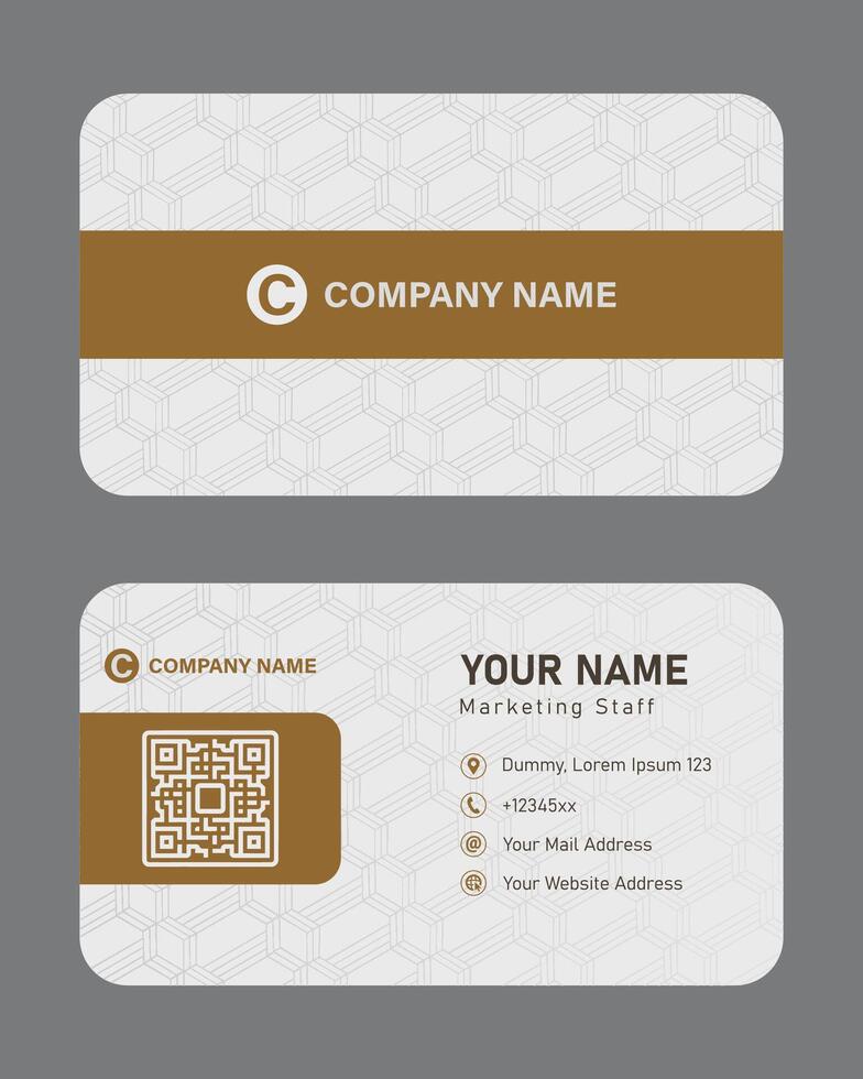 elegant brown business card and name card design template. corporate business card horizontal minimal style vector