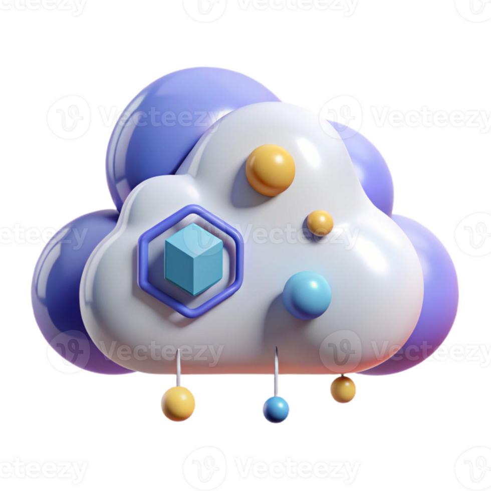 magnificent artistic Cloud Computing Icon Isolated for Data Storage or Cloud Services exclusive png