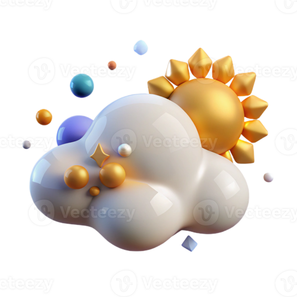 dramatic modern Cloud with Sun Icon Transparent for Partly Cloudy Days authentic png
