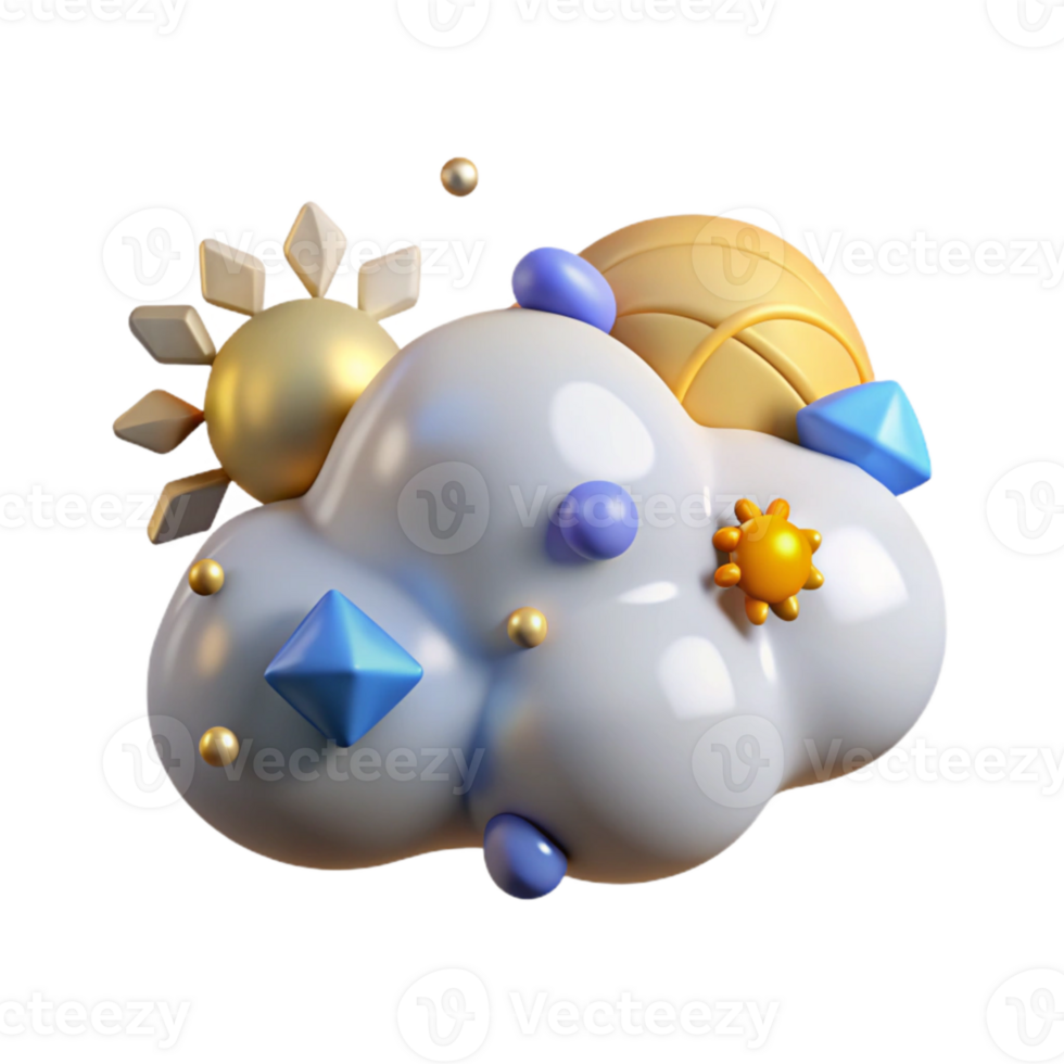 impressive vintage Cloud with Sun Icon Transparent for Partly Cloudy Days genuine png
