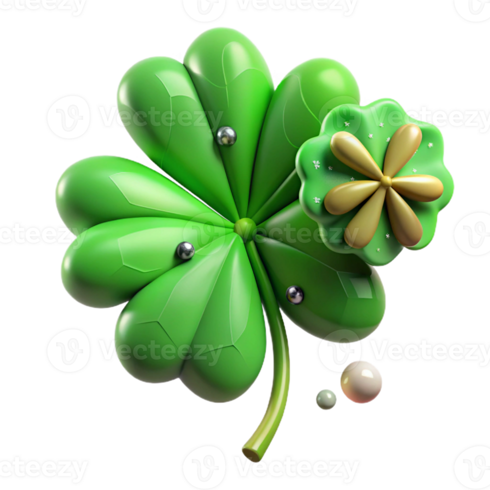 serene classic Clover Green Leaf Texture Lucky Charm Isolated authentic png