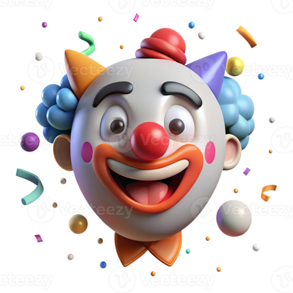 magnificent minimalist Clown Face Painted Smile Expression Cutout detailed png