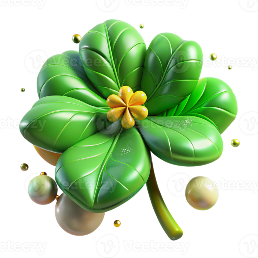 impressive minimalist Clover Green Leaf Texture Lucky Charm Isolated high quality png