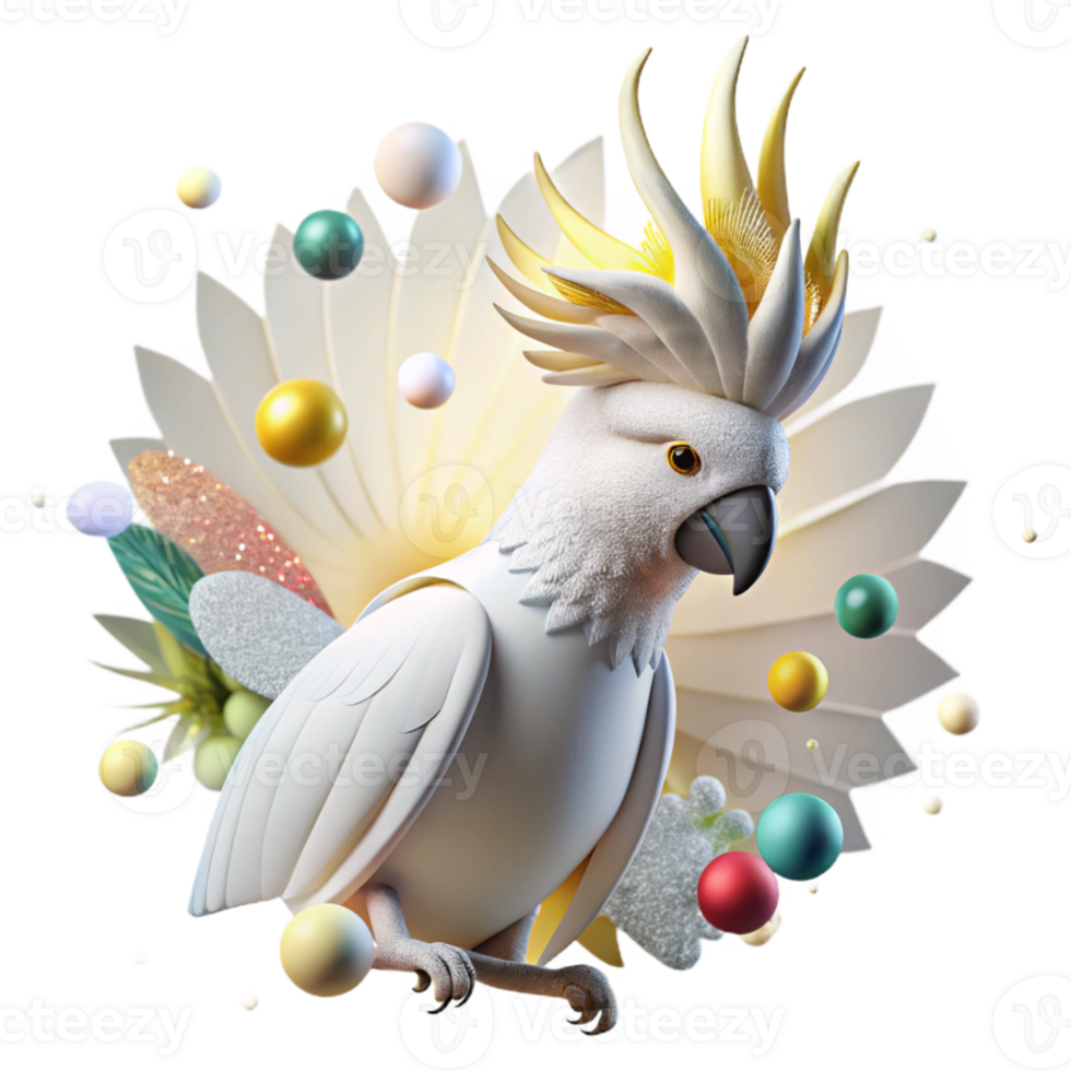 elegant minimalist Cockatoo Silhouette White Parrot Transparent high resolution png