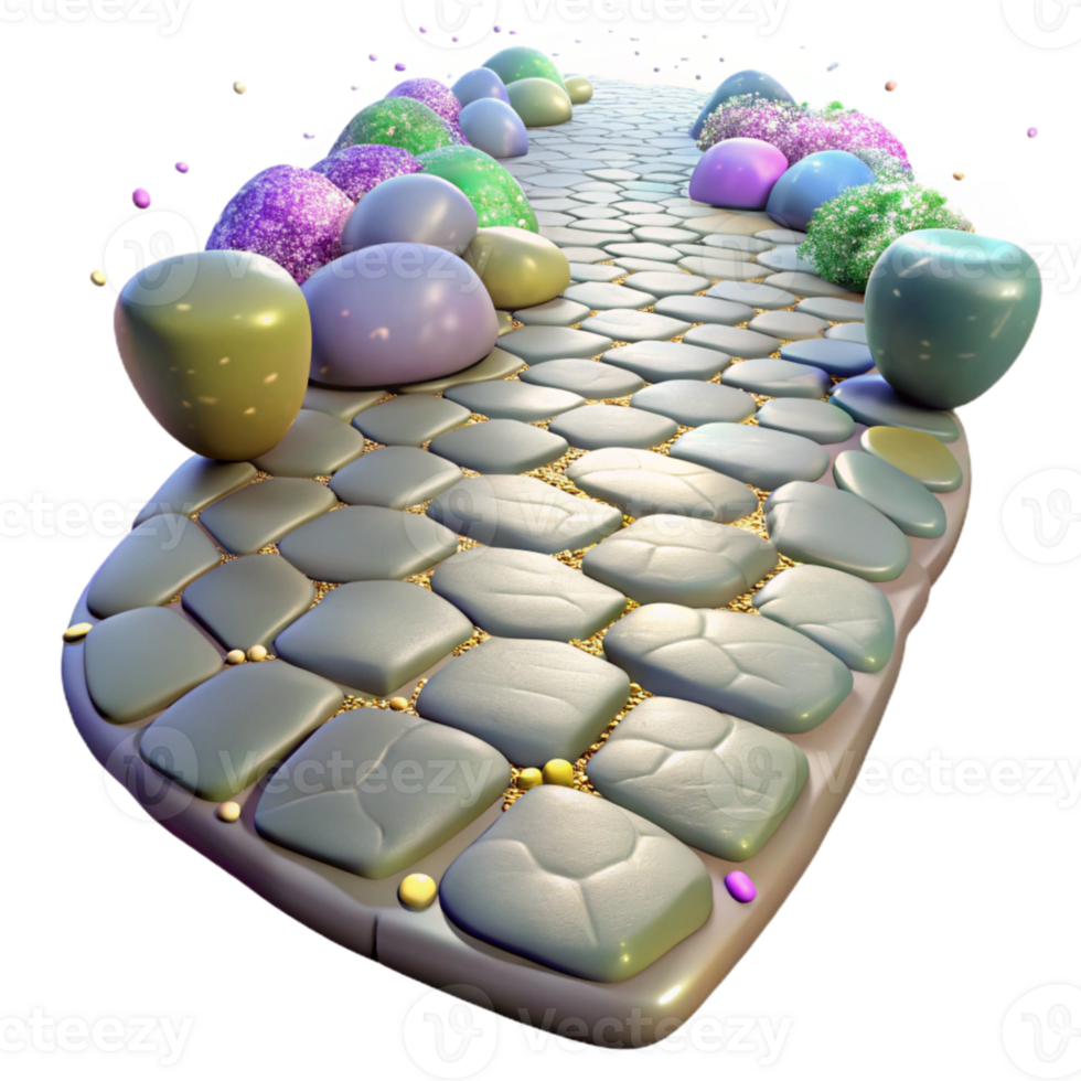 wonderful creative Cobblestone Stone Texture Pathway Isolated for Landscaping Visuals authentic png