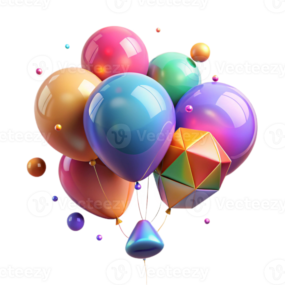 beautiful contemporary Colorful Balloons Gradient Effect Cutout for Modern Designs professional png