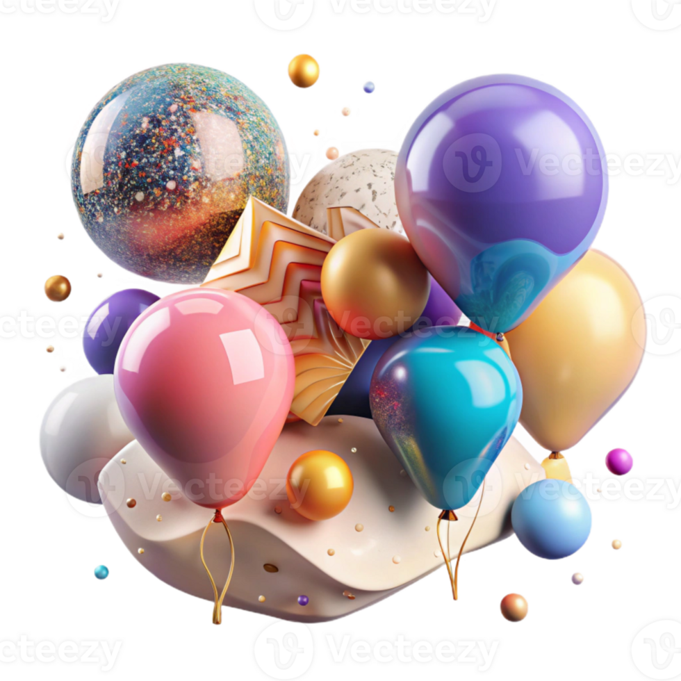 magnificent abstract Colorful Balloons Watercolor Style Isolated for Artistic Flair professional png