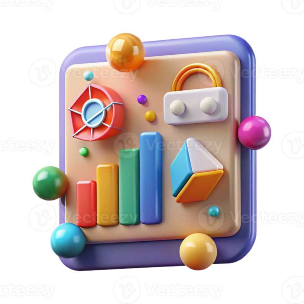 wonderful classic Colorful Chart Icon Cutout for Data Visualization premium png
