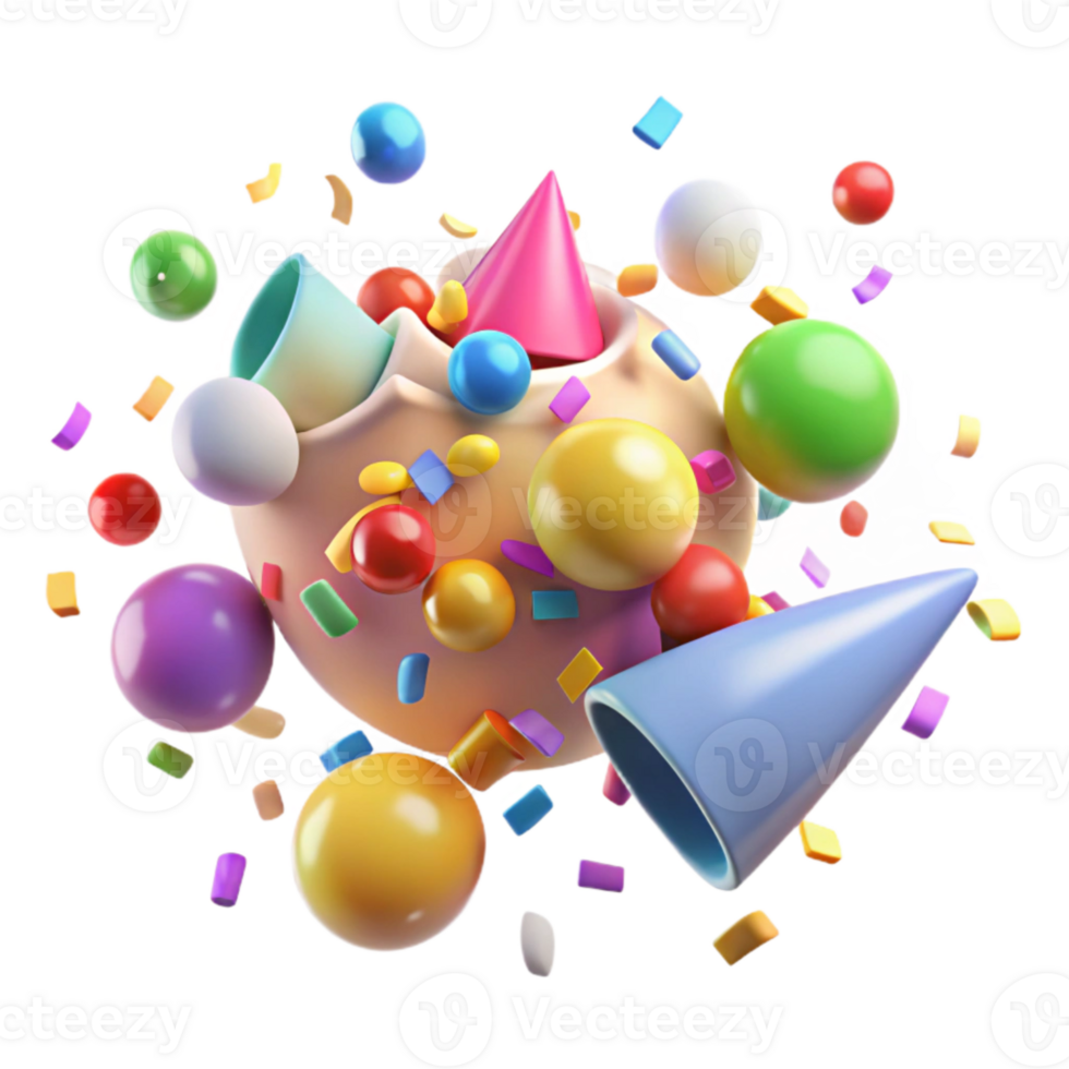 beautiful creative Colorful Confetti Transparent Scattered for Invitations authentic png