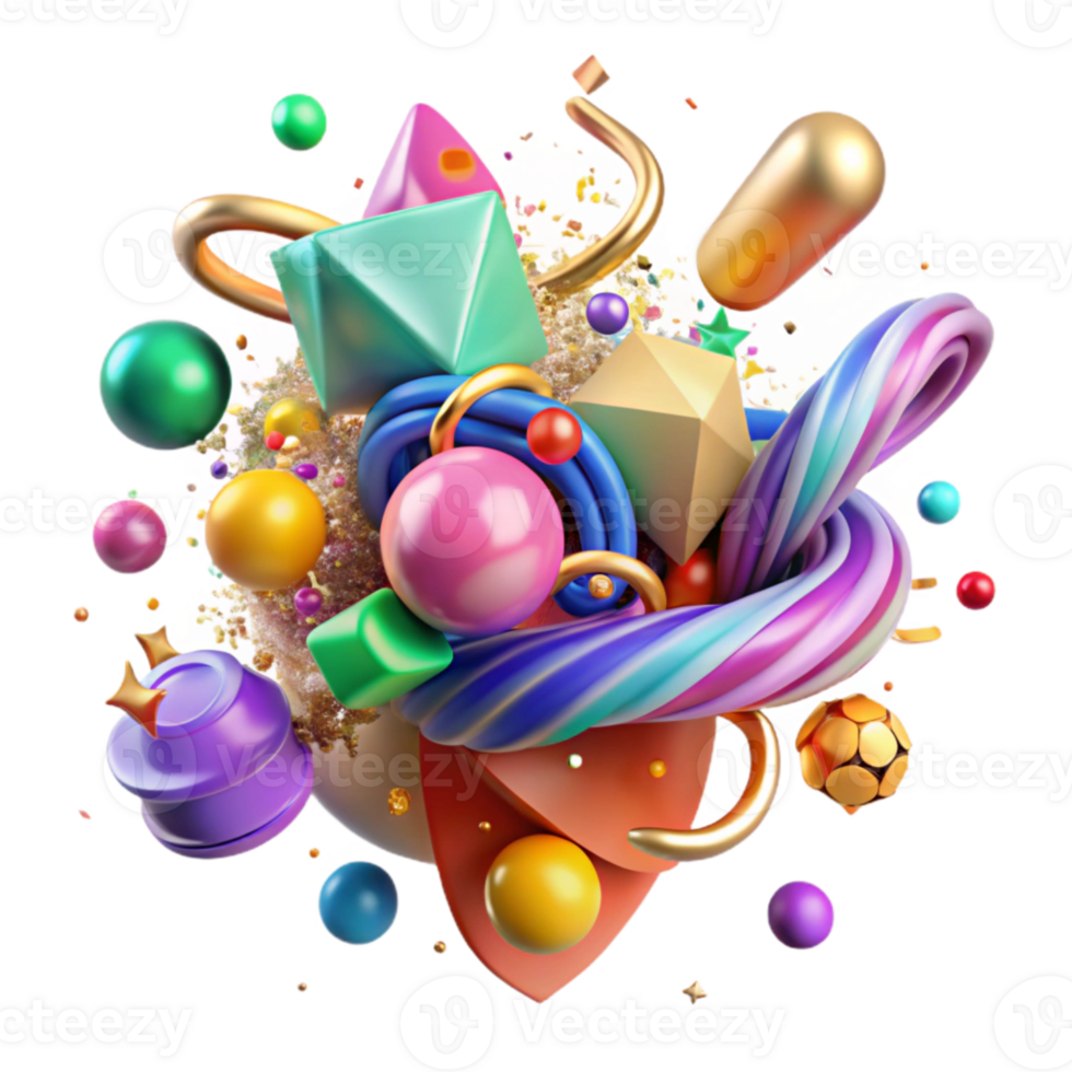 elegant artistic Colorful Confetti and Streamers Explosion Transparent for Celebrations professional png