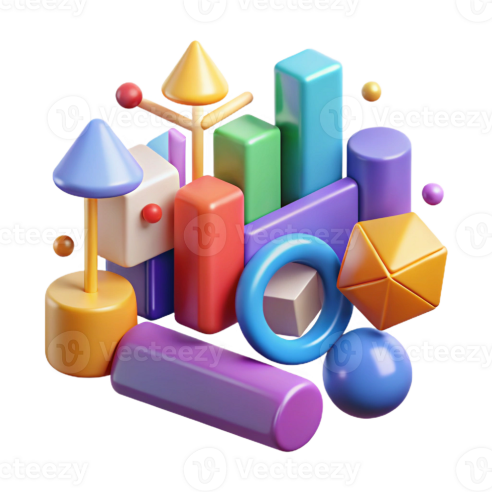 extraordinary minimalist Colorful Diagram Icons Isolated for Infographics premium png