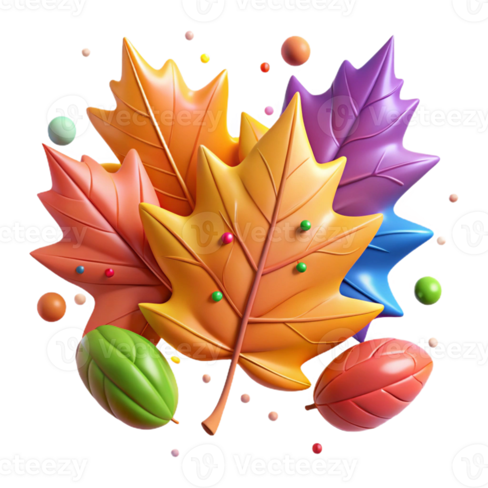 serene modern Colorful Fall Leaves Isolated for Seasonal Graphics exclusive png