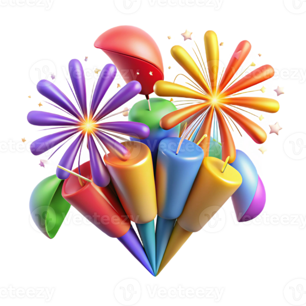 extraordinary rustic Colorful Fireworks Isolated for Celebration Graphics exclusive png