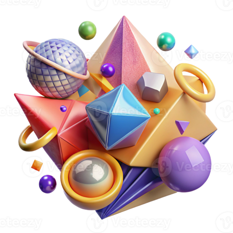 dramatic traditional Colorful Geometric Shapes Background Cutout for Web Banners original png