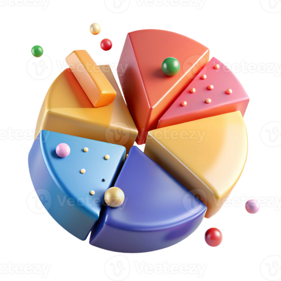 dramatic traditional Colorful Pie Chart Segments Transparent for Web Design original png