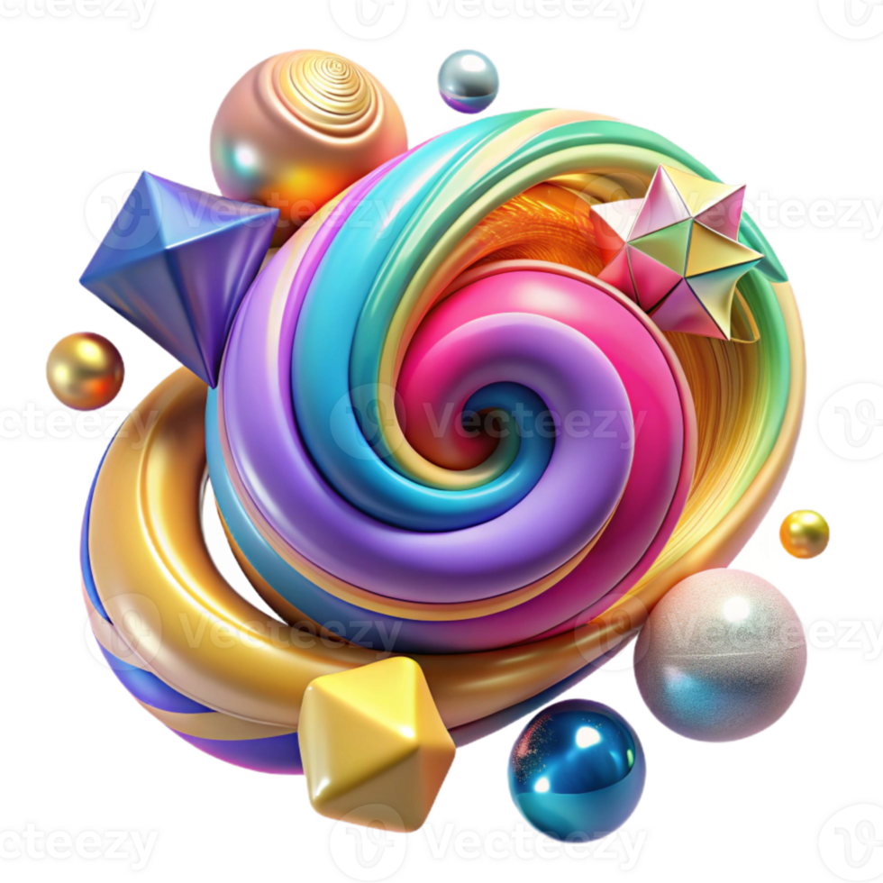 wonderful modern Colorful Swirls and Shapes Transparent for Backgrounds authentic png