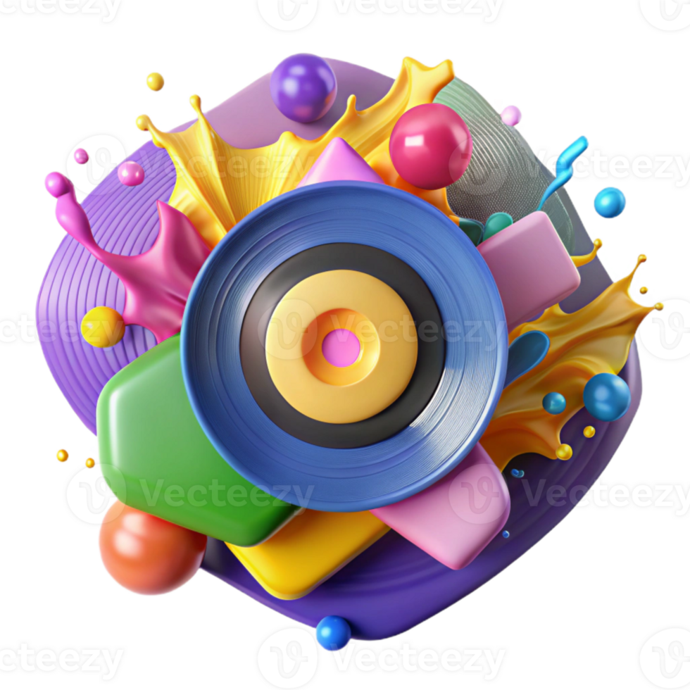 elegant classic Colorful Vinyl Record Splash Cutout for Vibrant Graphics exclusive png