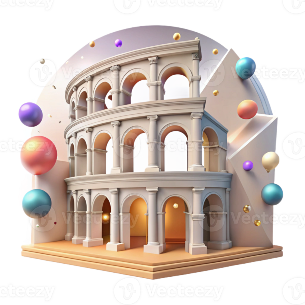serene artistic Colosseum Archway Cutout for Roman Engineering png