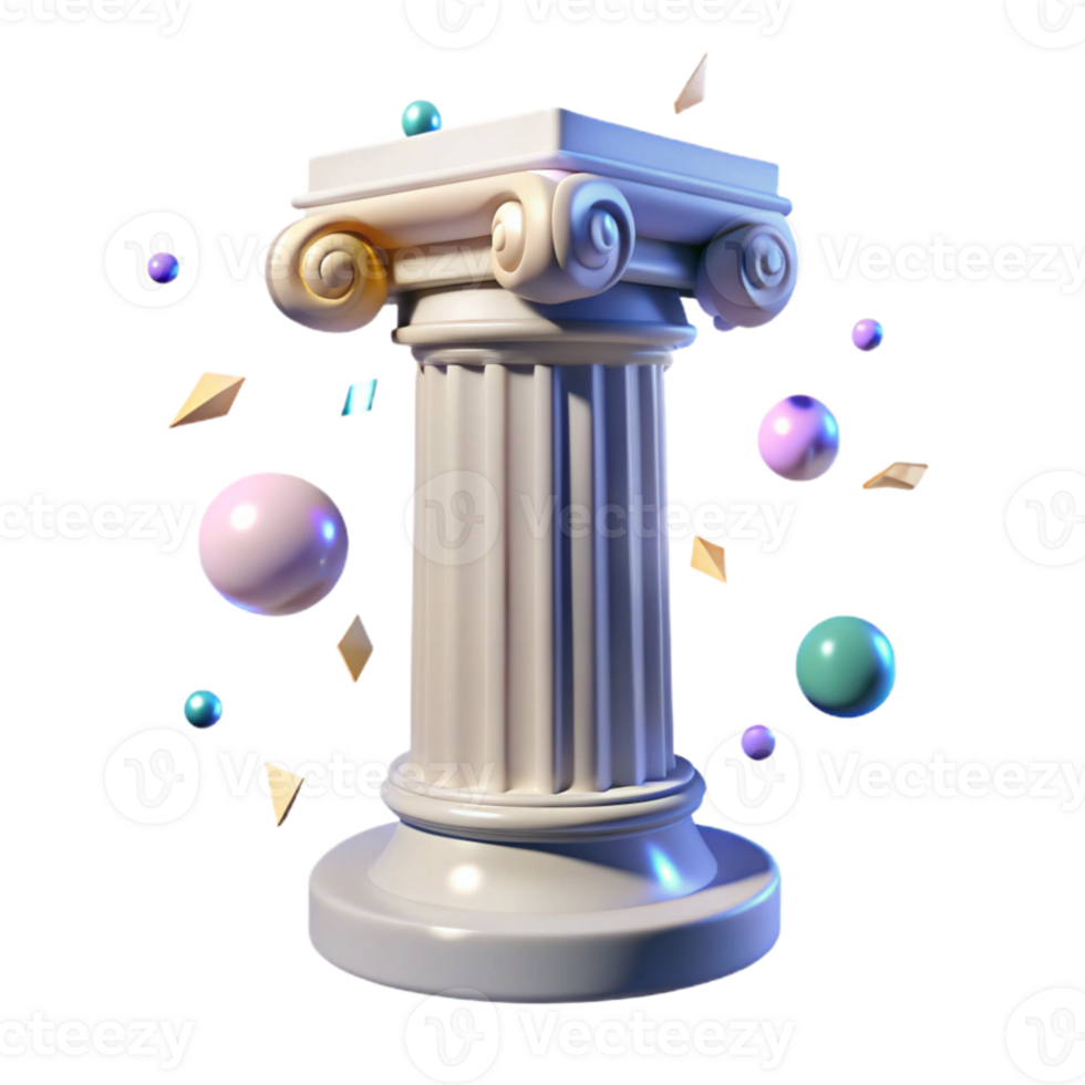 elegant creative Column 3d Model Isolated Architectural Visualization high quality png