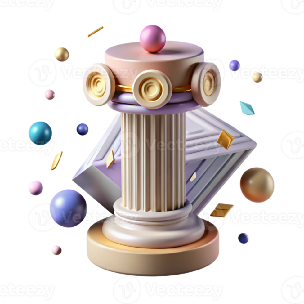 stunning vintage Column Cross Section Cutout Structural Detail high quality png