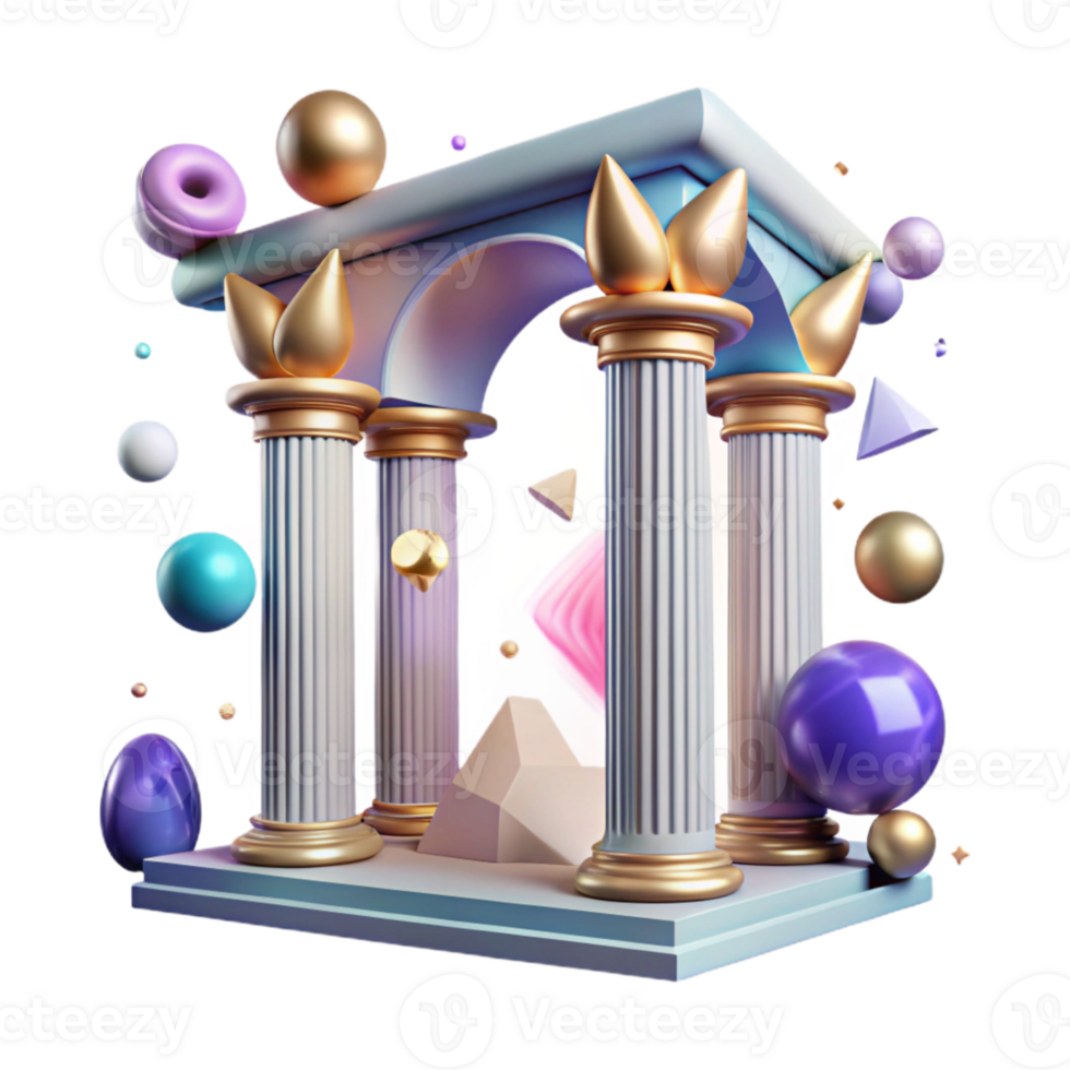 elegant classic Column Cross Section Cutout Structural Detail high quality png