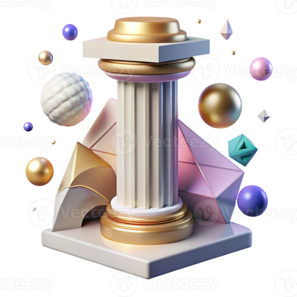 serene creative Column Installation Guide Transparent Background Building Instructions premium png