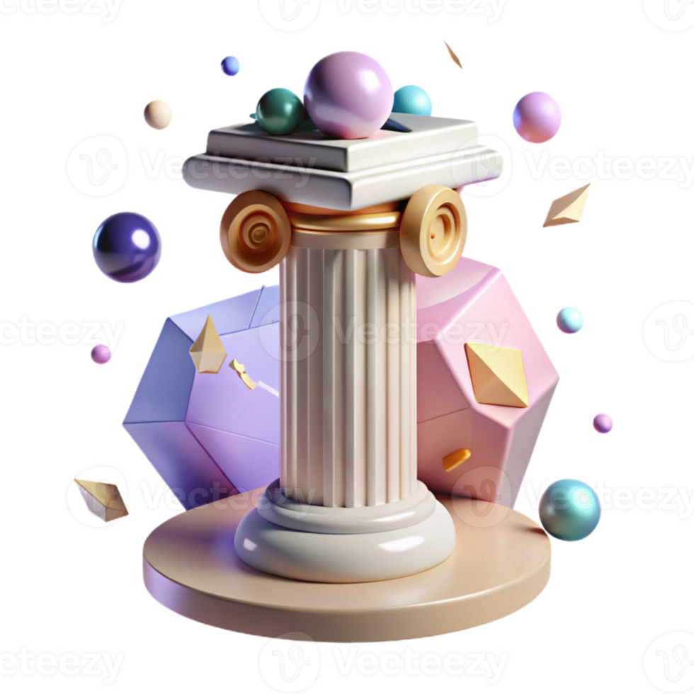 stunning vintage Column Pedestal Isolated Classical Architecture Element png