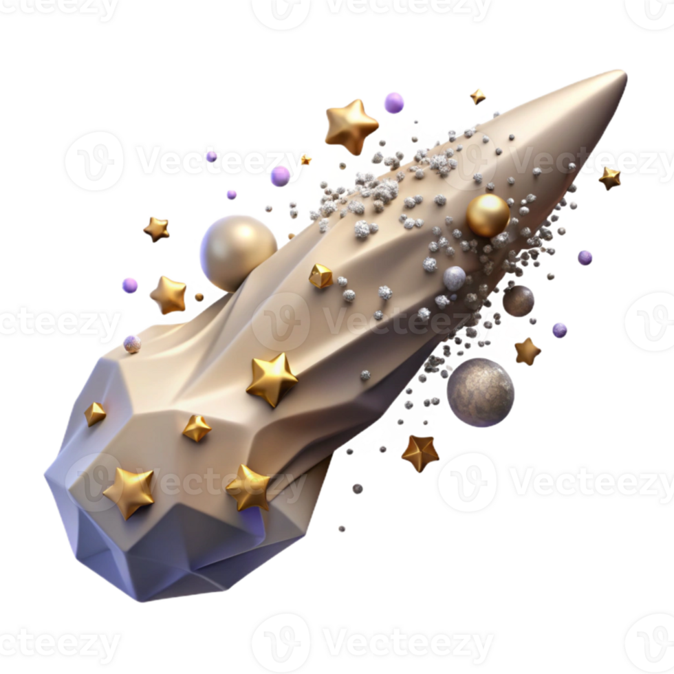 dramatic contemporary Comet Dust Trail Sparkling Particles Isolated for Astronomy high quality png