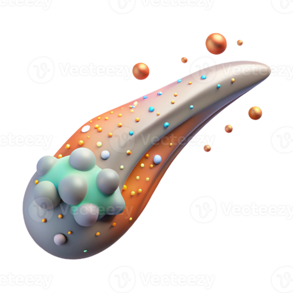 impressive classic Comet Tail Dust and Gas Isolated for Astronomy Graphics genuine png