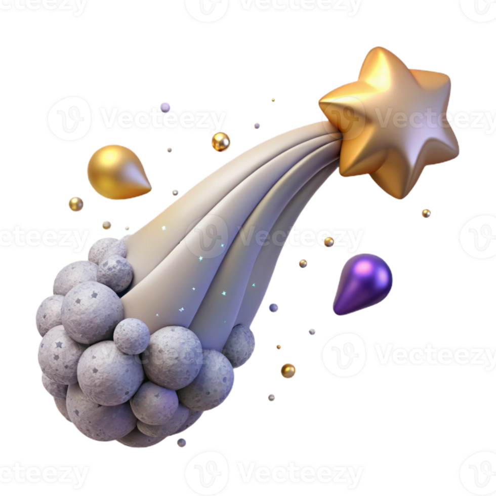 dramatic artistic Comet Tail Dust and Gas Isolated for Astronomy Graphics png