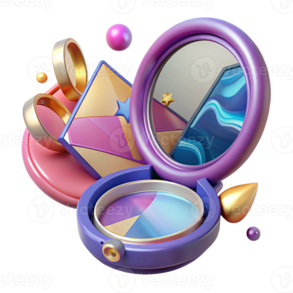 stunning abstract Compact Mirror Dual Sided Isolated for Beauty on the Go high resolution png