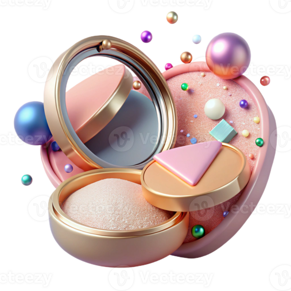magnificent rustic Compact Powder Mirror Reflection Transparent for Makeup Touch Ups high quality png