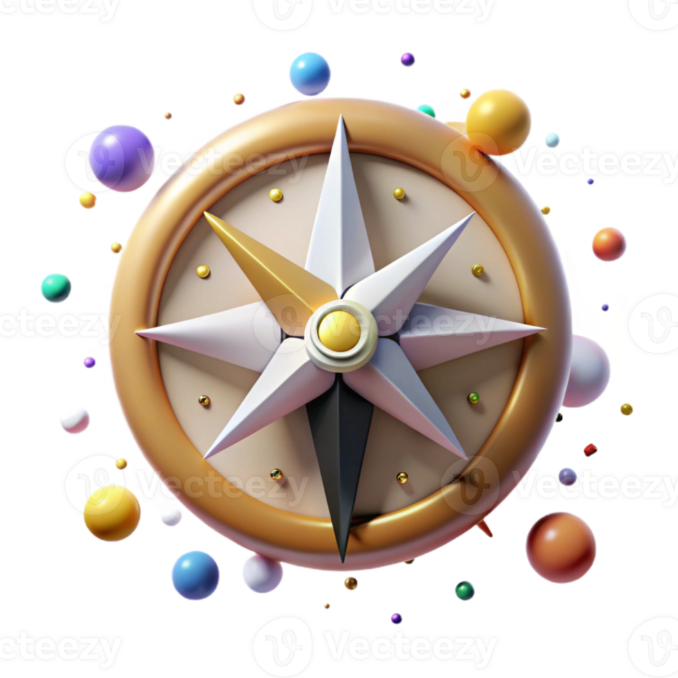impressive abstract Compass Rose Navigation Tool Cutout for Cartography authentic png