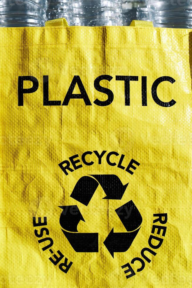 Bag for collecting separating trash for recycling photo