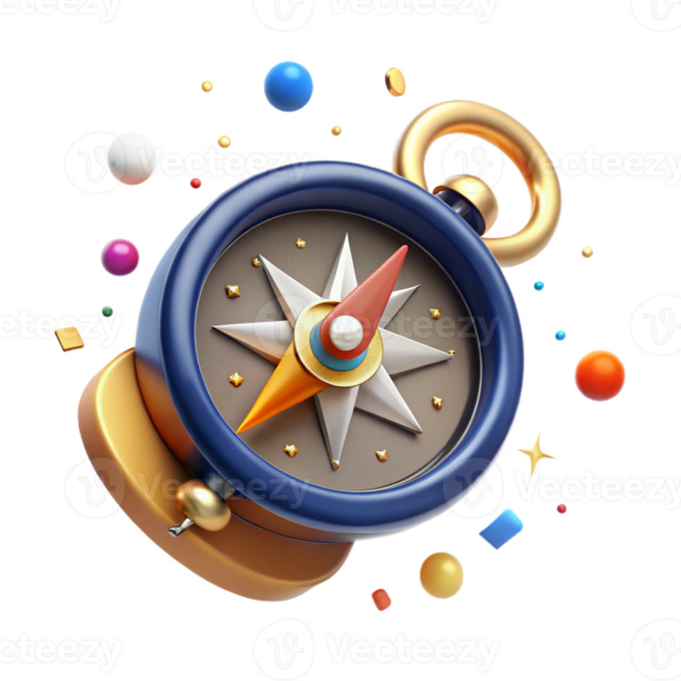 impressive artistic Compass with Rotating Bezel for Bearing Adjustment Isolated for Precise Navigation professional png