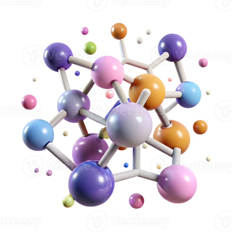 beautiful contemporary Complex Molecular Structure Diagram Isolated for Advanced Chemistry genuine png