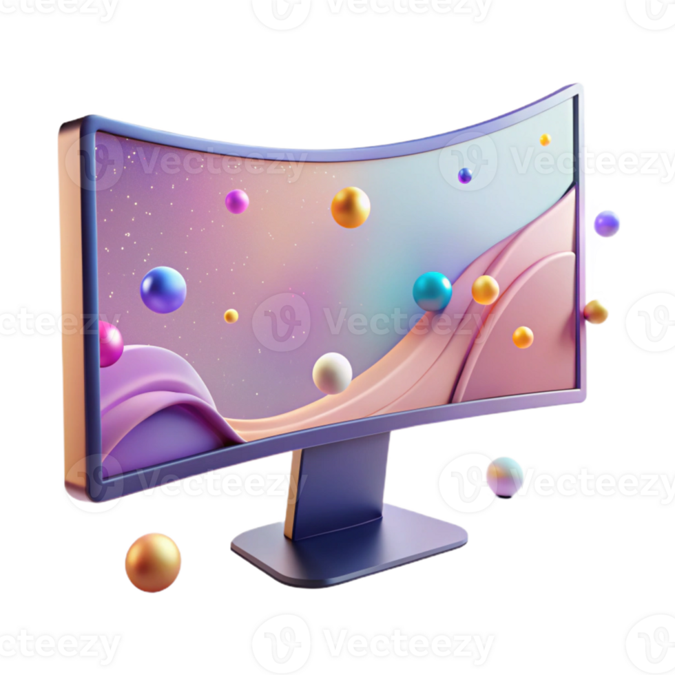 wonderful traditional Computer Monitor Curved Ultrawide Display Isolated for Gaming Setup png