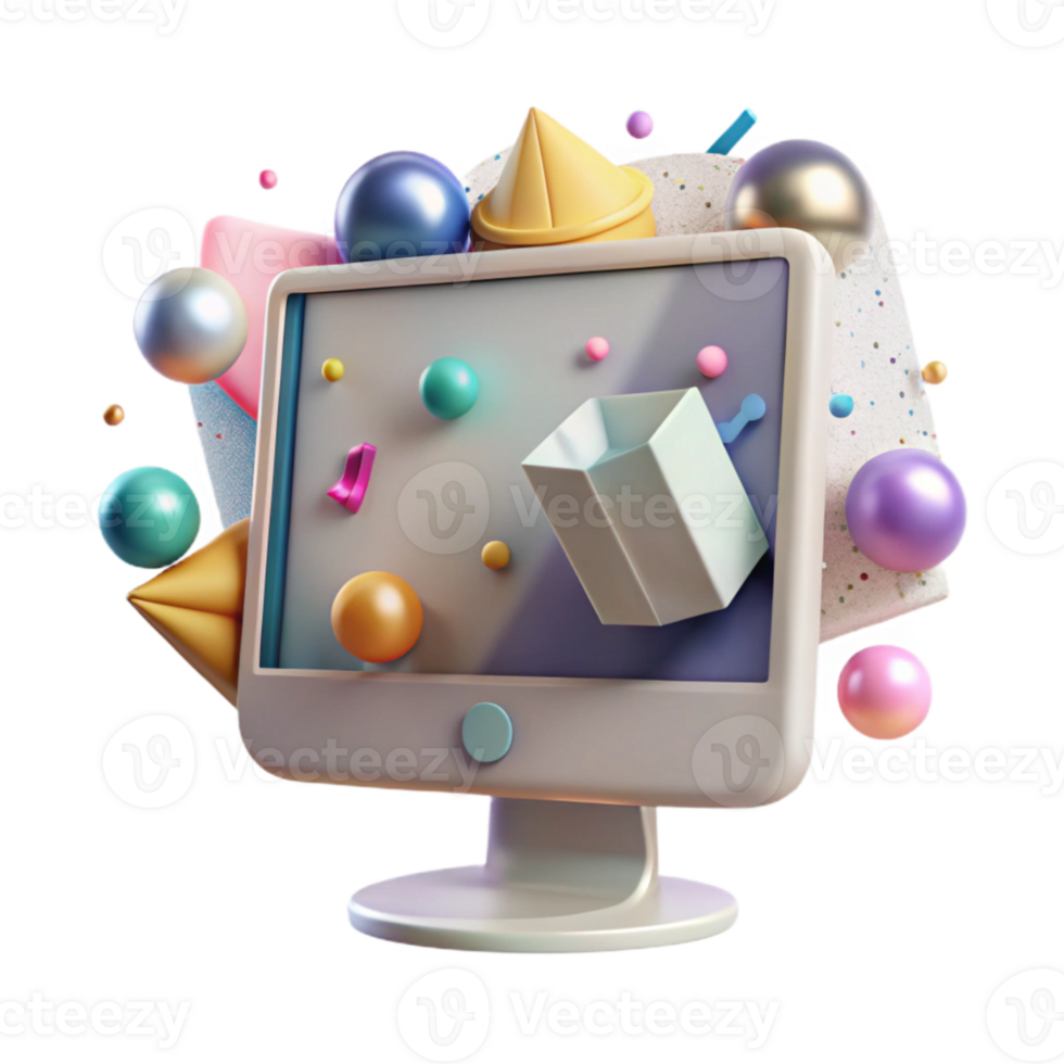 impressive artistic Computer Monitor Transparent for Technology Illustrations exclusive png