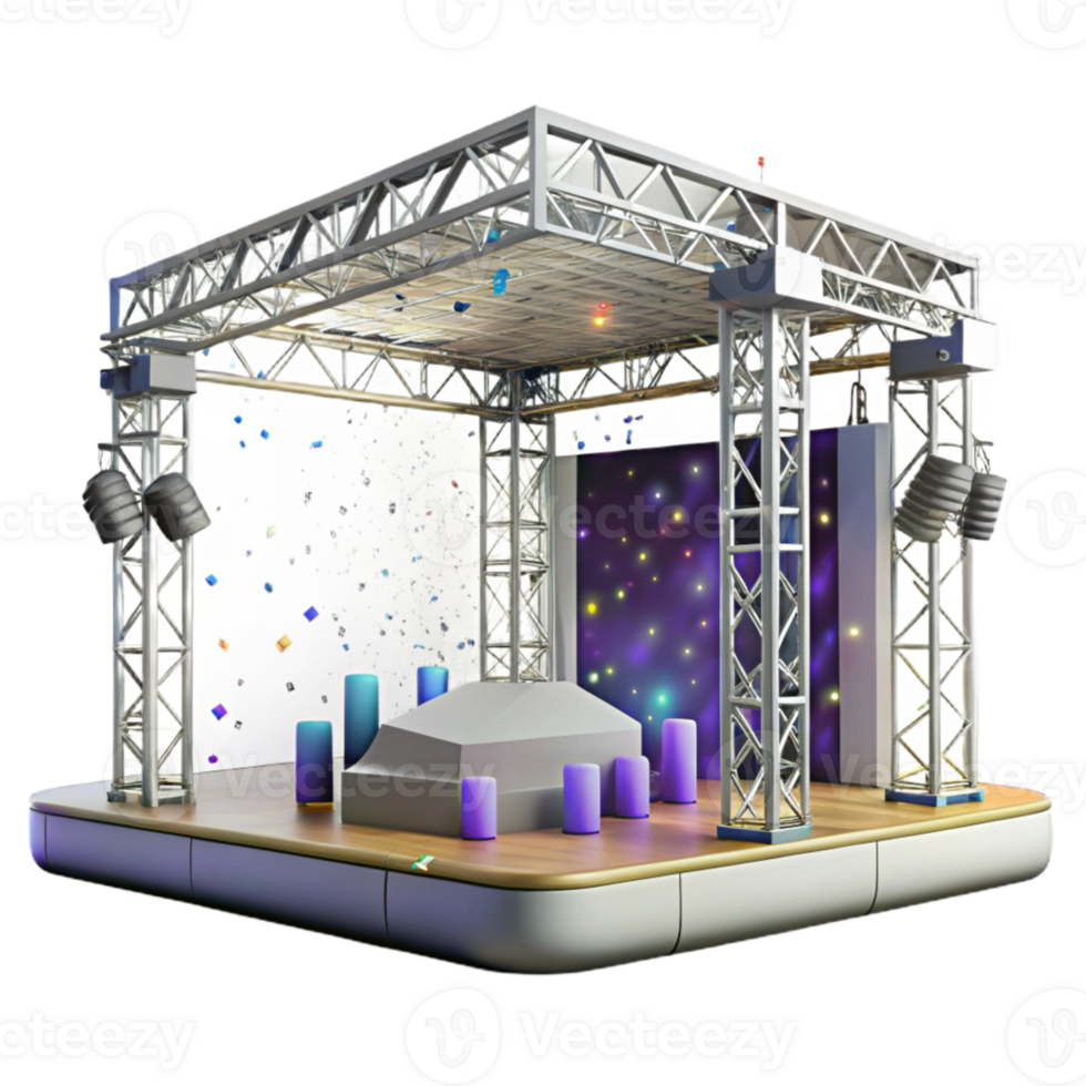 magnificent vintage Concert Stage Scaffolding Structure Transparent for Construction Projects premium png